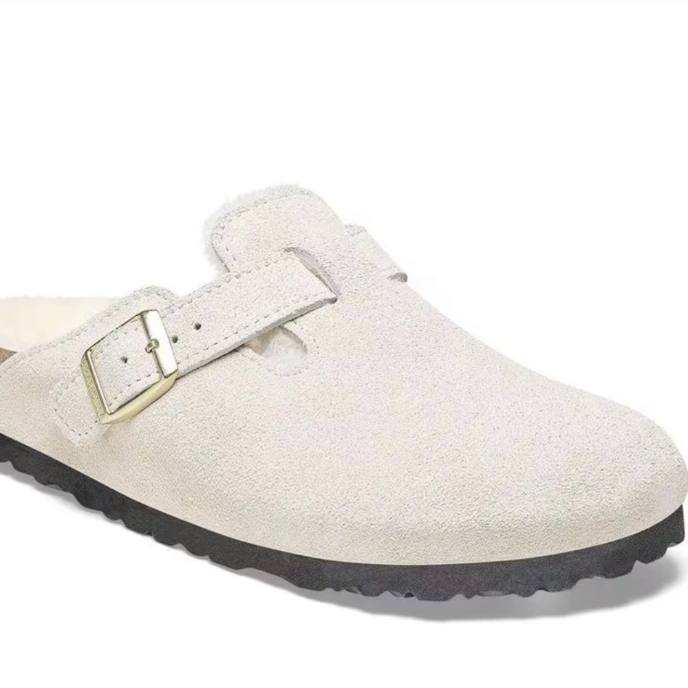 Women's Cream Suede Slip-On Shoes